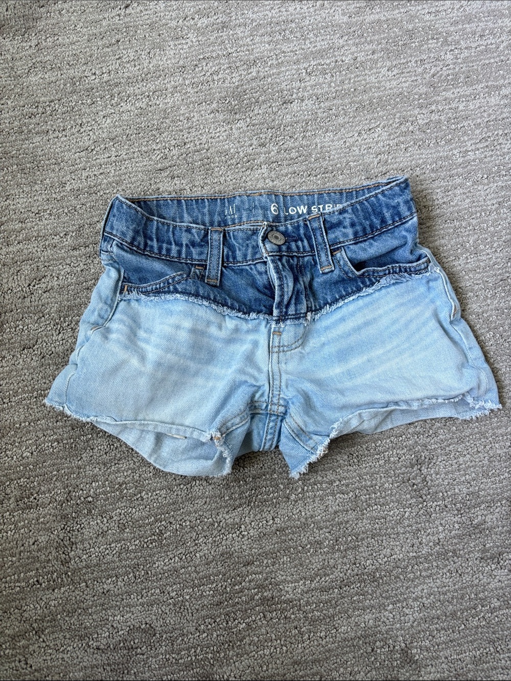 GAP Kids Two-Tone Blue Low-Rise Denim Cutoff Shorts